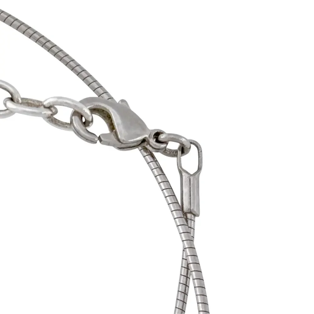 Vintage Silver Plated Snake Chain Necklace 16-18